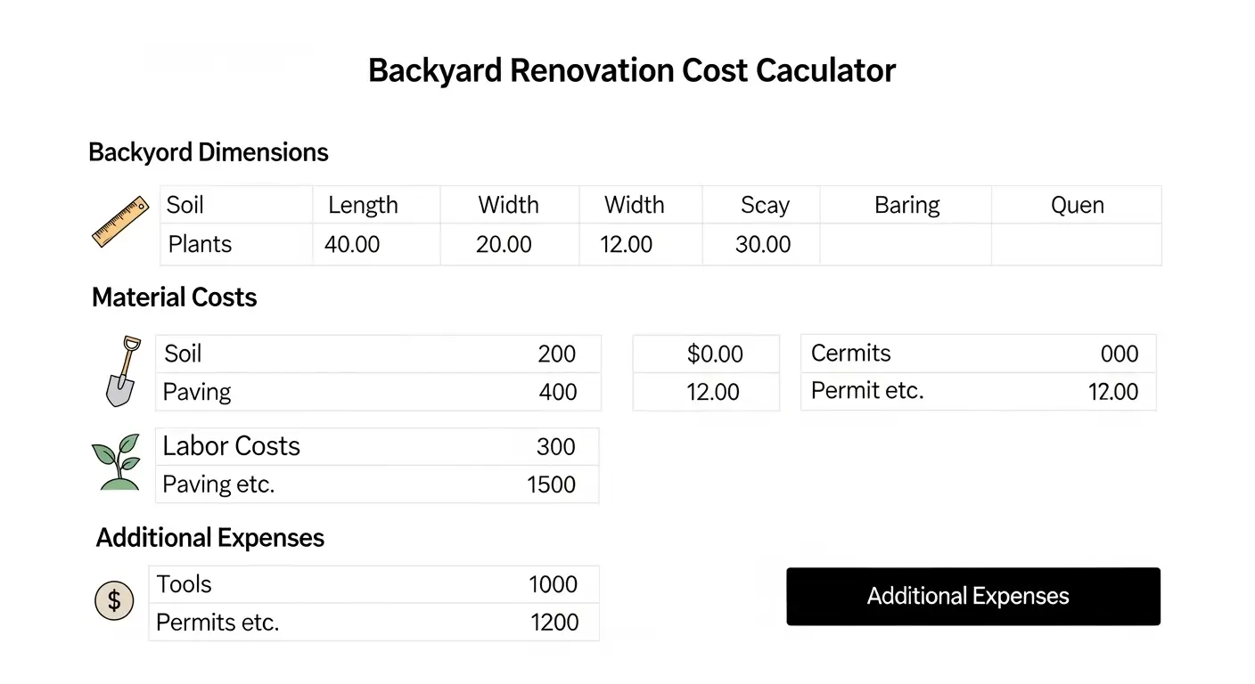 Backyard renovation cost breakdown diagram
