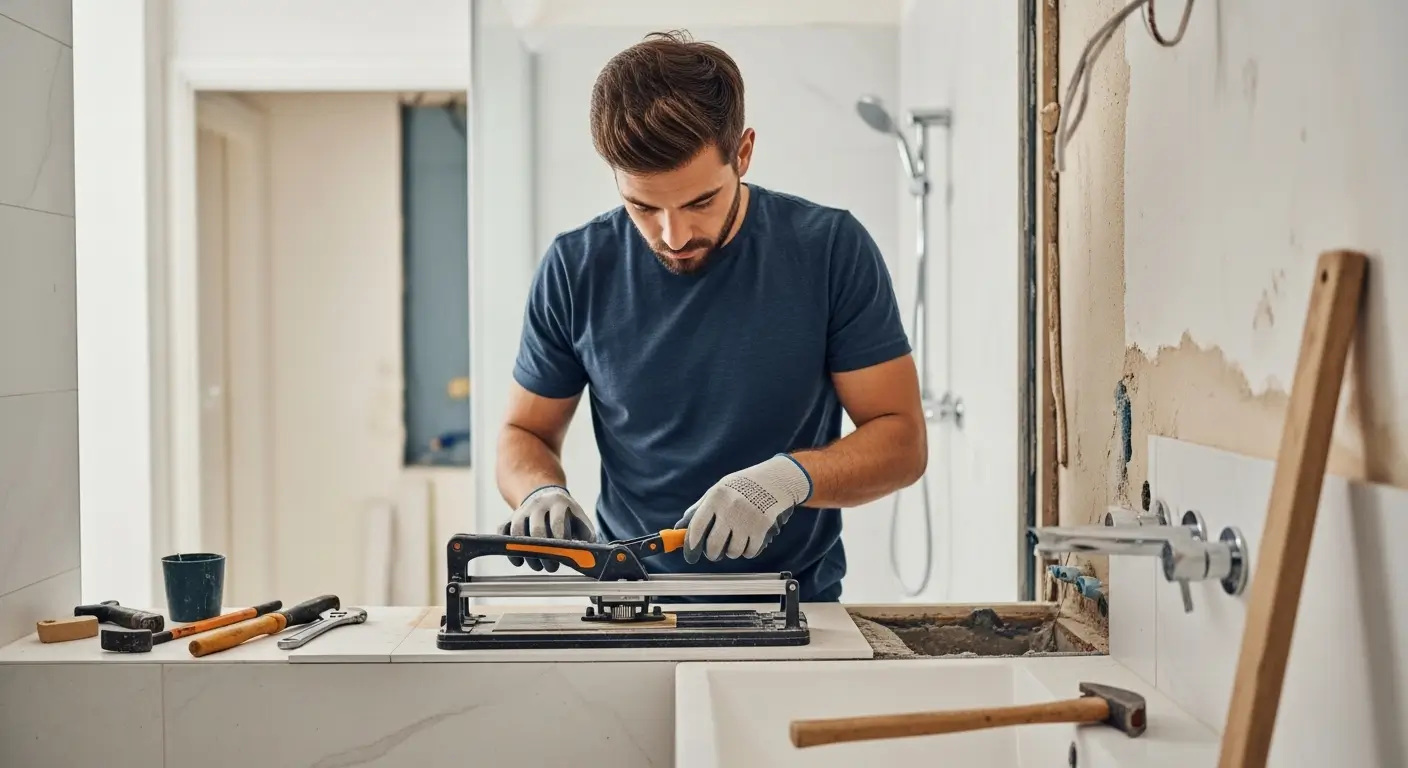 Modern renovated bathroom interior