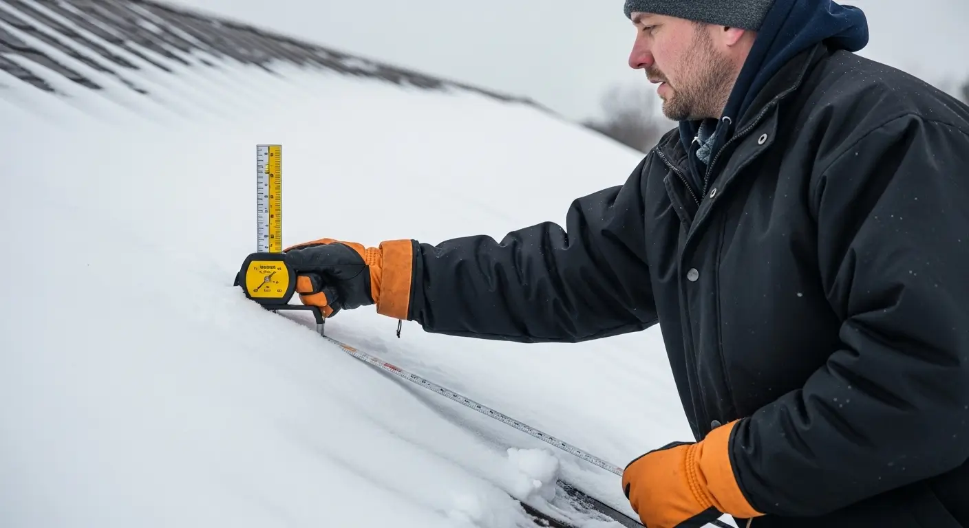 House roof covered in heavy snow