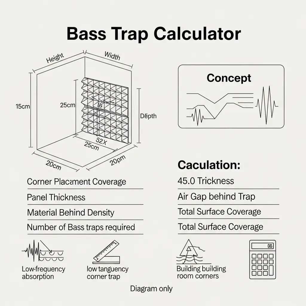 Bass trap corner coverage diagram