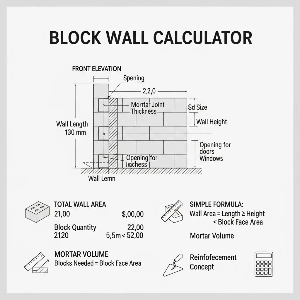 Block wall measurement and area formula