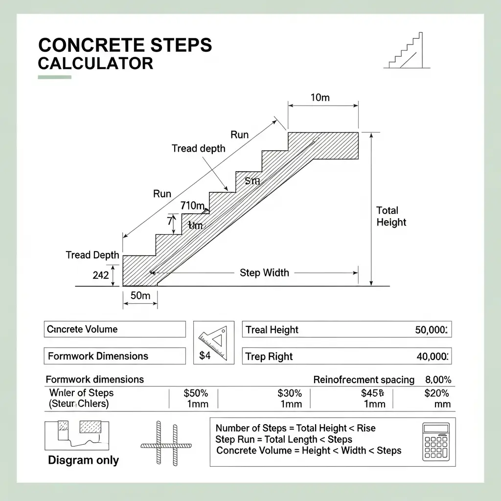 Concrete step volume slicing diagram