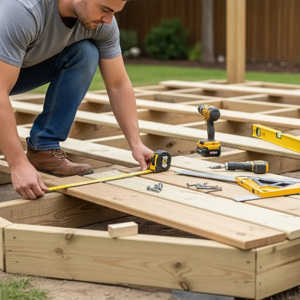 Finished wooden gazebo floor