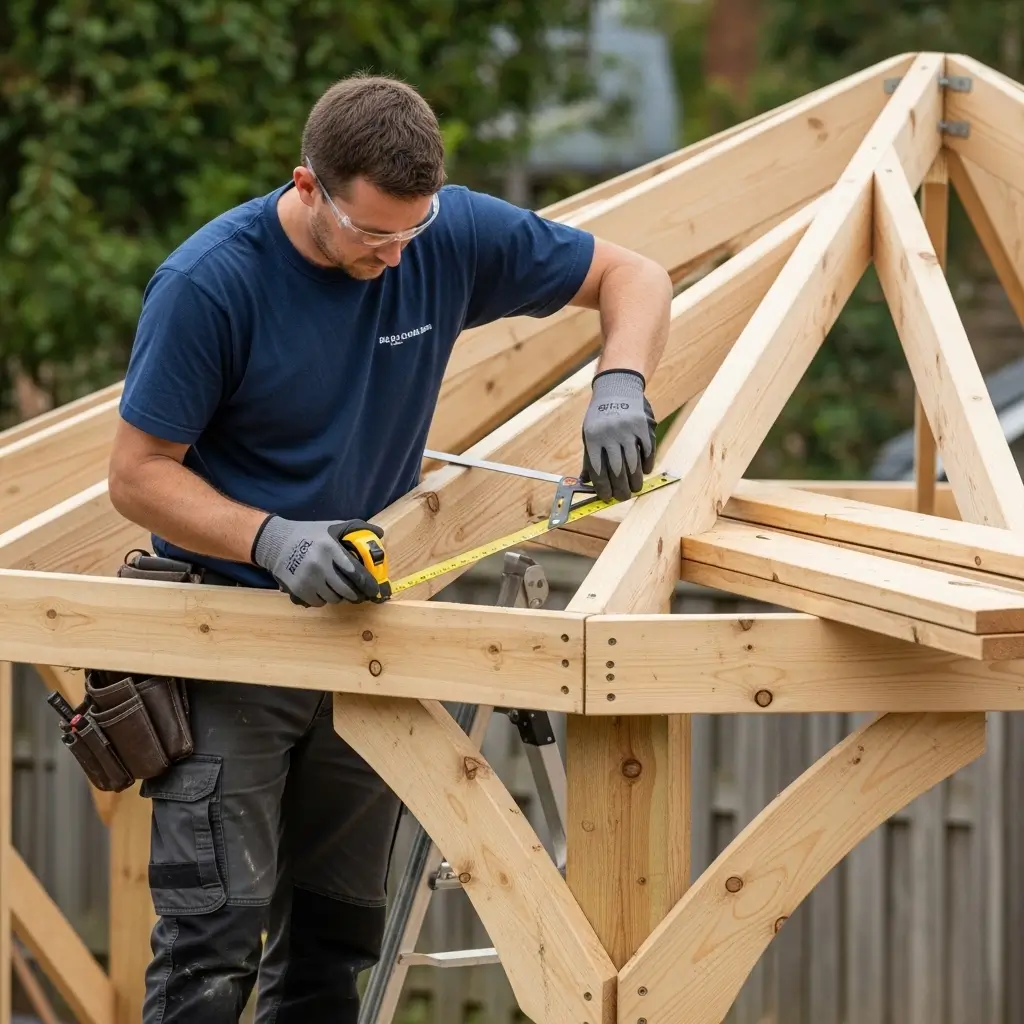 Framed gazebo roof structure