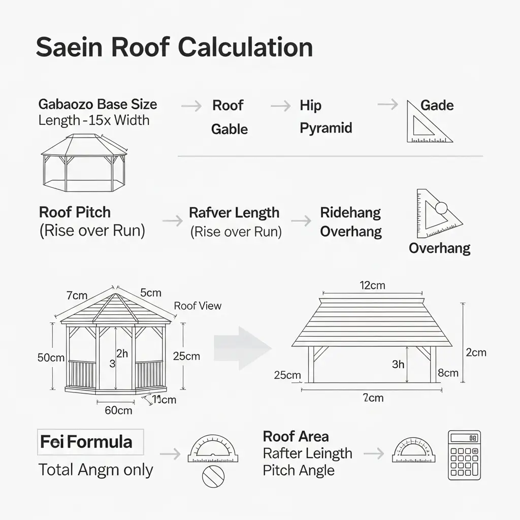 Gazebo roof geometry formula diagram