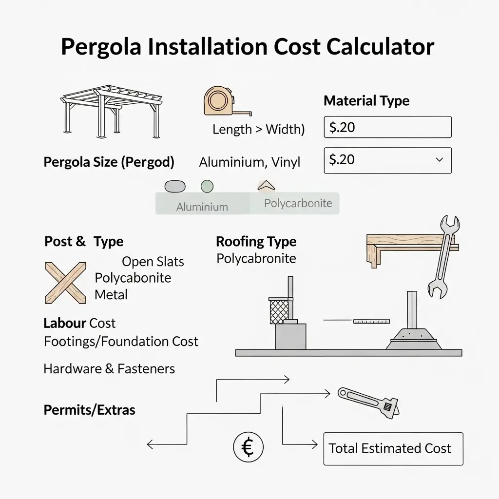 Pergola cost calculation formula