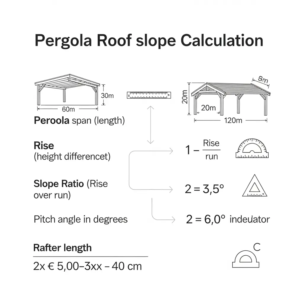 Pergola roof slope formula diagram