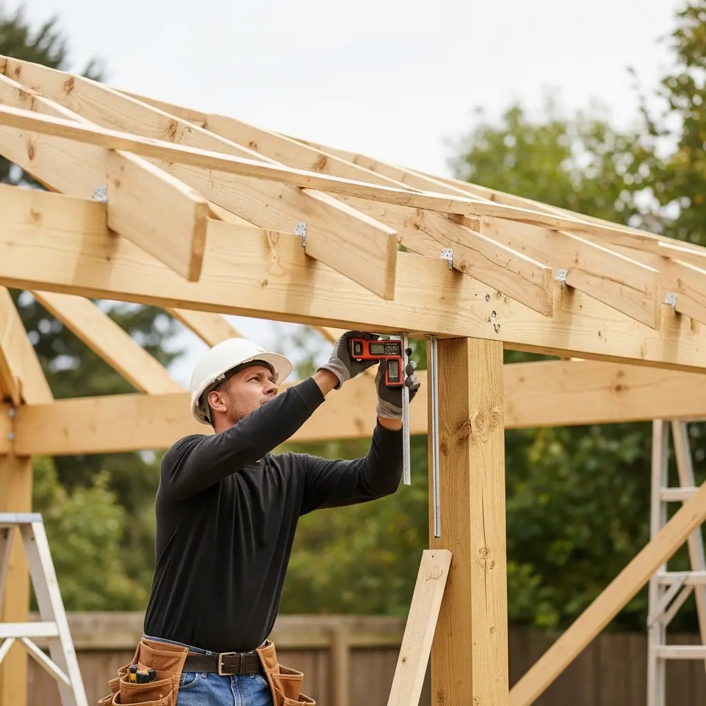 Modern pergola with sloped polycarbonate roof