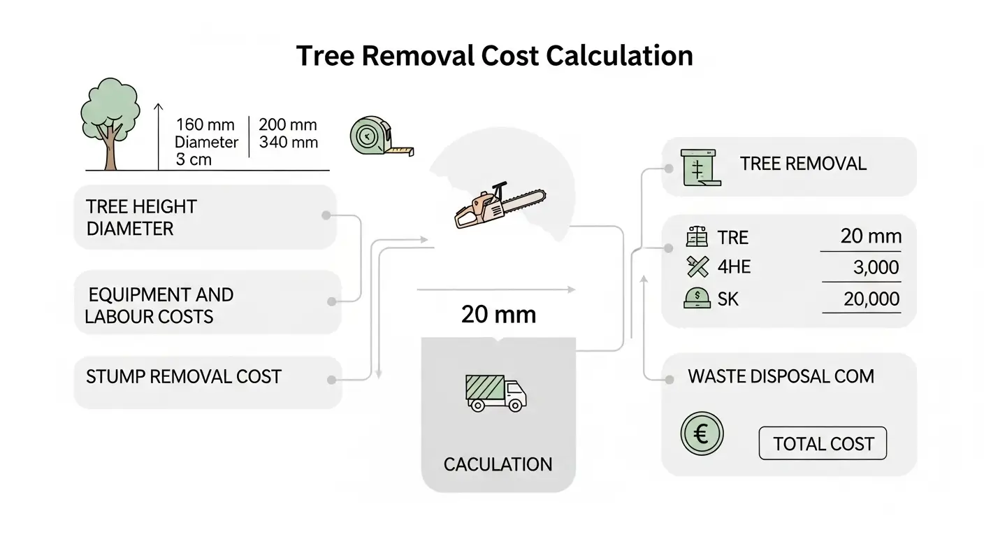 Tree removal cost breakdown diagram