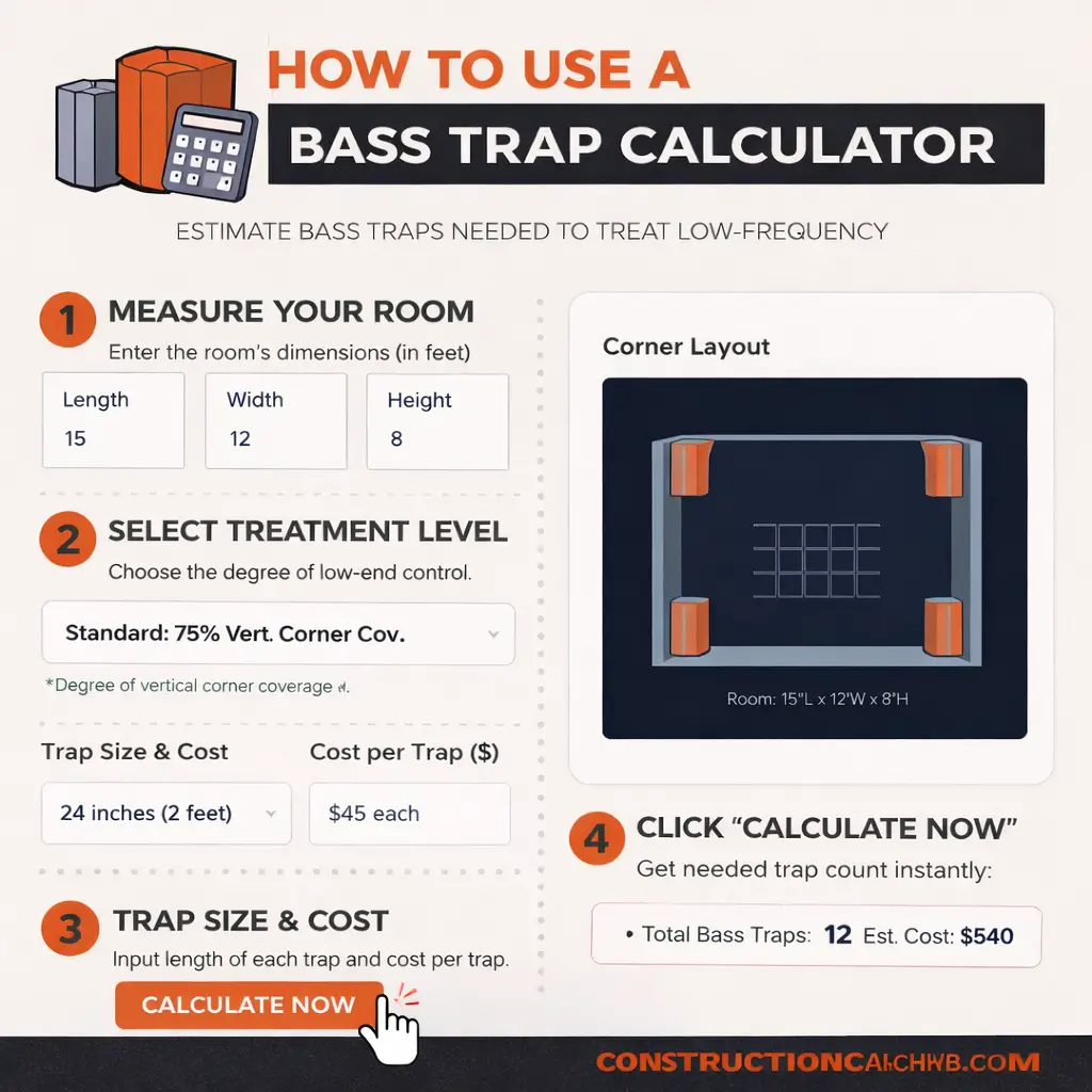 Step by step guide on using the bass trap calculator