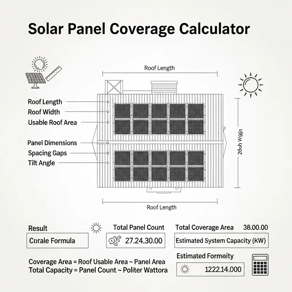 Solar panel layout formula and grid dimensions
