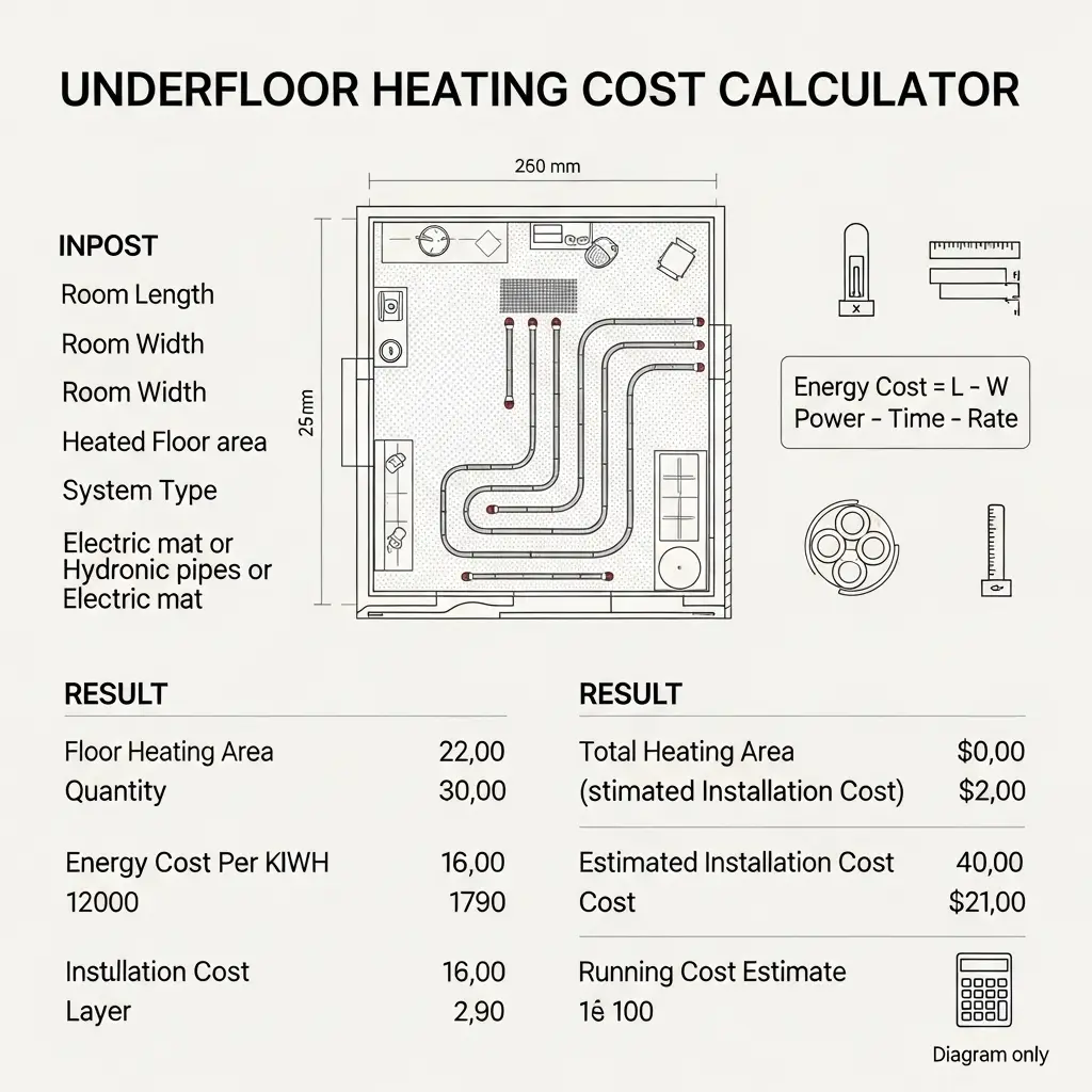 Underfloor heating area and cost formula